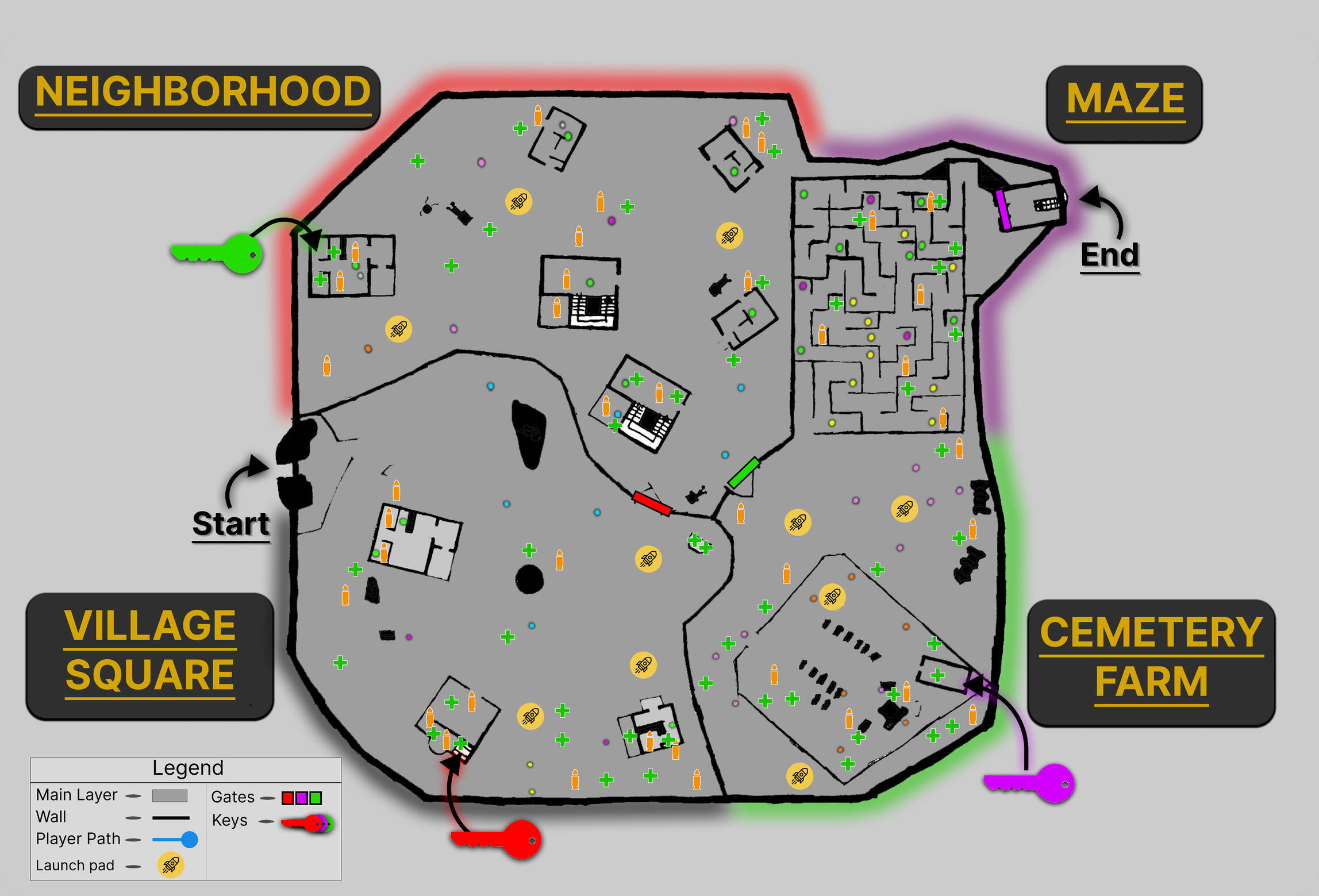 Pickables and enemies Map